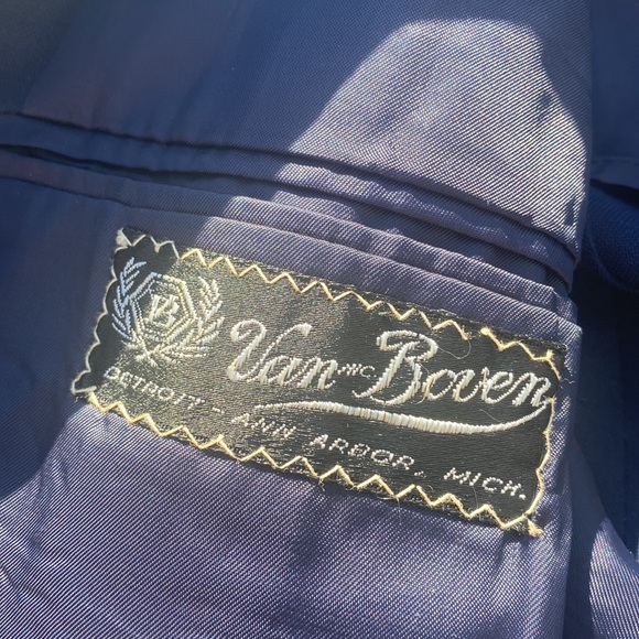 Navy Blazer antique designer Gold Buttons sport Coat 42 R - Picture 7 of 16